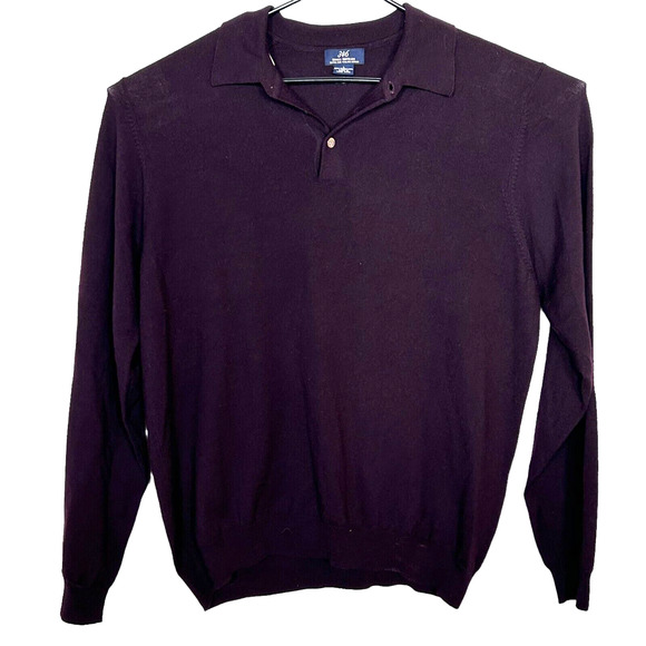 Brooks Brothers 346 Merino Wool Sweater Mens L Brown Long Sleeve Extra Fine - Picture 1 of 9